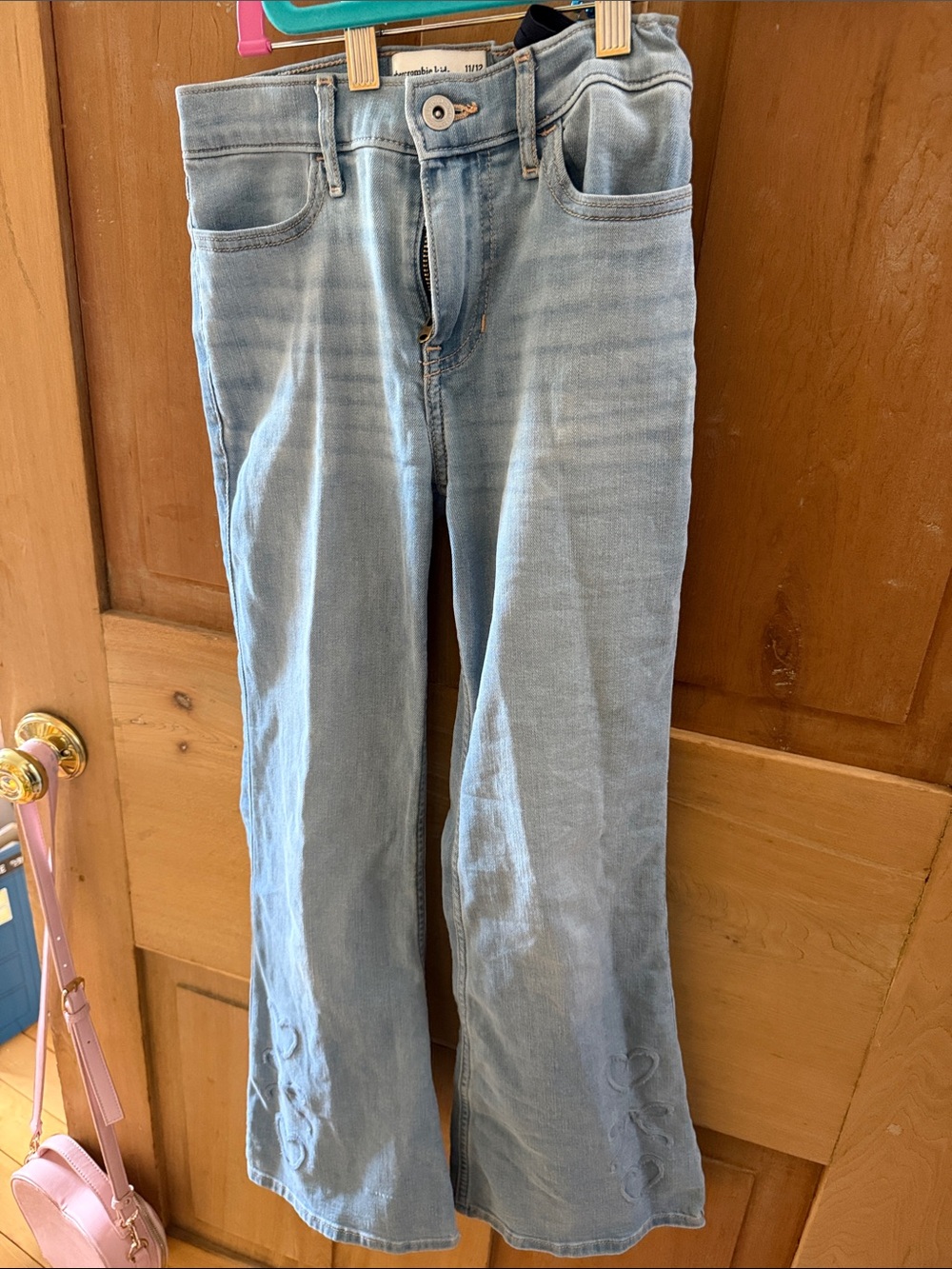 abercrombie kids light blue flared jeans